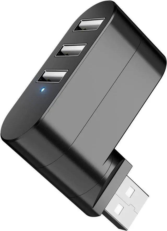 Main image of USB Port Splitter, PANPEO 3 Port USB 2.0 Expander Splitter [90°/180° Degree Rotatable] for Laptop, Xbox, Wii, PS3, PC, MAC, Mac Book, Tablet, Tab, Console, Printer, Camera - Black
