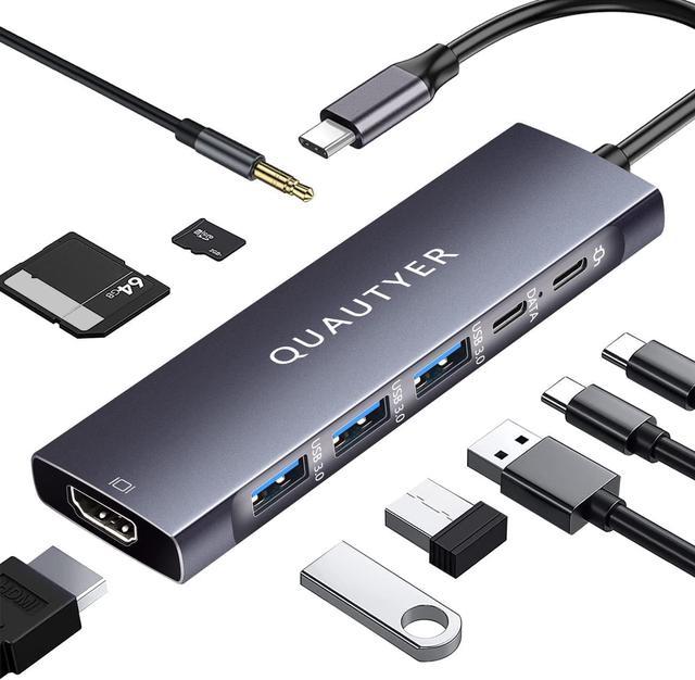 USB C Hub, 9-in-1 USB-C HUB Multiport Adapter with 4K HDMI