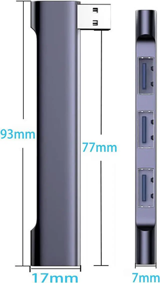 Alt view image 5 of 6 - USB 3.0 Hub, 4 Port USB Splitter, USB Hub for Laptop with 3 USB 2.0 Ports and 1 USB 3.0 Port for Flash Drives, HDD, Printer, Console, Camera, Keyboard, Mice (Left end Model)