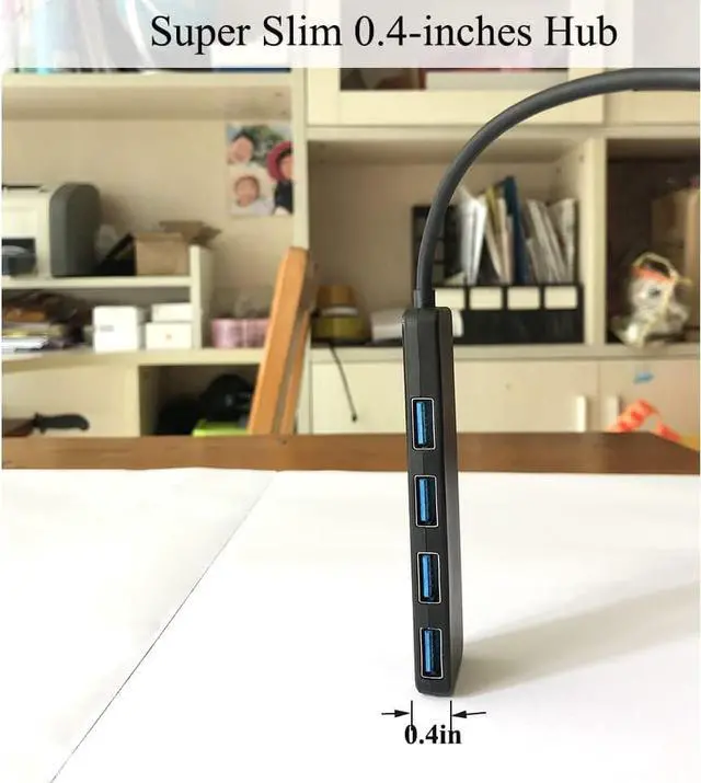 Alt view image 7 of 7 - 4 Port USB Hub,Fast USB 3.0 Hub,Portable USB Hub 3.0 with 2ft Extender Cable,Ultra Slim USB Port Expander USB Splitter for Laptop MacBook Pro Gaming PC Desktop,Notebooks,PS5