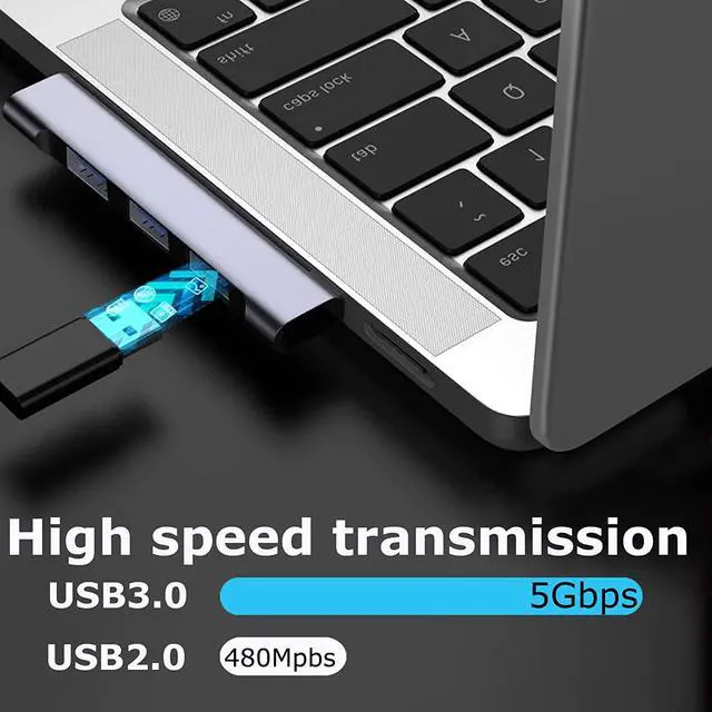 Alt view image 4 of 7 - USB Hub 3.0, 4 Port USB Splitter, USB Hub for pc with 3 USB 2.0 Ports and 1 USB 3.0 Port for Flash Drives, HDD, Printer, Console, Camera, Keyboard, Mice (Right end Model)