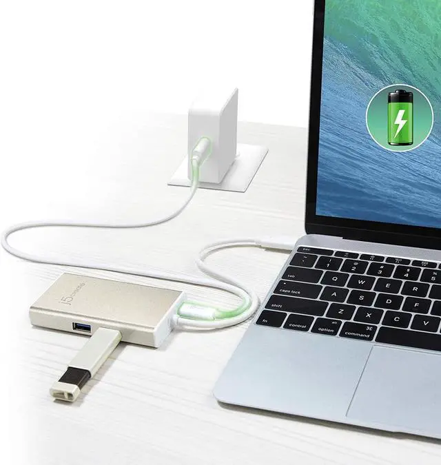 Alt view image 7 of 7 - j5create USB C Hub Multi-Adapter Docking Station with HDMI 4K, 2X USB 3.1 SuperSpeed Ports, Ethernet, Power Delivery 2.0 (JCA374)
