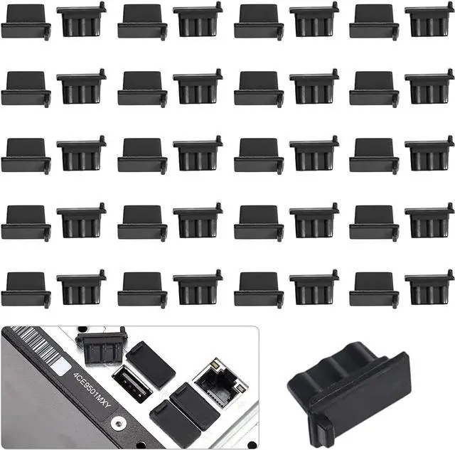 Main image of 40PC USB A Port Cover Caps, Durable USB Cover Caps for USB Type-A Female Port, USB Dsut Cover for Desktop PC Laptop Router Hub or Other Device with USB Type-A Female Port