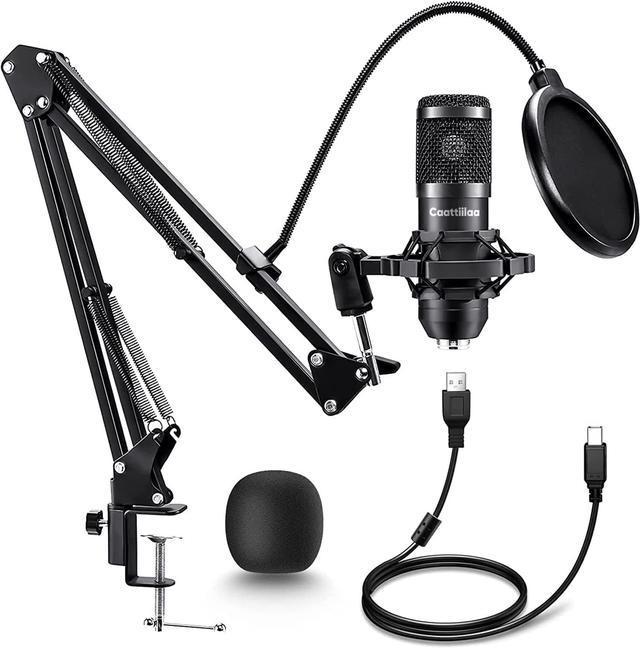 leje Adskillelse server Caattiilaa USB Microphone - PC Streaming Podcast Microphone, Recording  Microphone, Gaming Microphone, 192KHZ/24Bit Condenser Mic, USB Mic Kit with  Sound Chipset Boom Microphones - Newegg.com