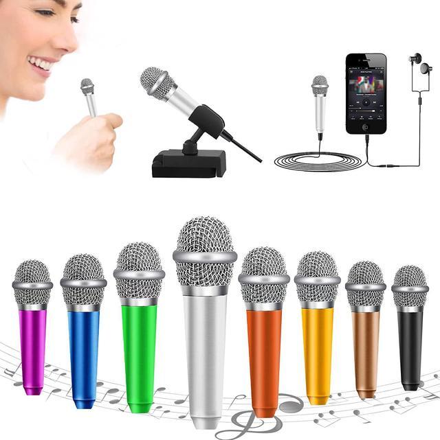 Mini Microphone,Tiny Microphone,Phone Microphone, Asmr Microphone,Mini  Karaoke Microphone,forVoiceRecording Chatting and Singing on  iPhone,Android,PC(Silver) 