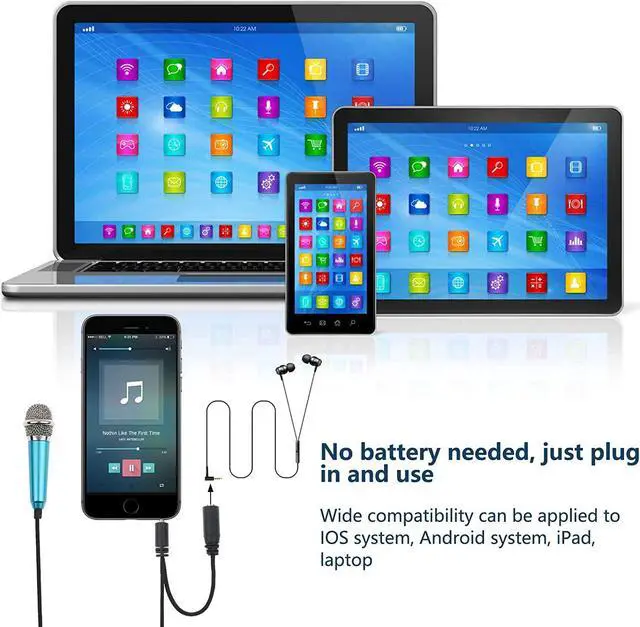 Alt view image 5 of 7 - 4Pcs Mini Microphone with Omnidirectional Stereo Mic for Voice Recording, Portable Microphone Chatting and Singing Compatible with Smartphone