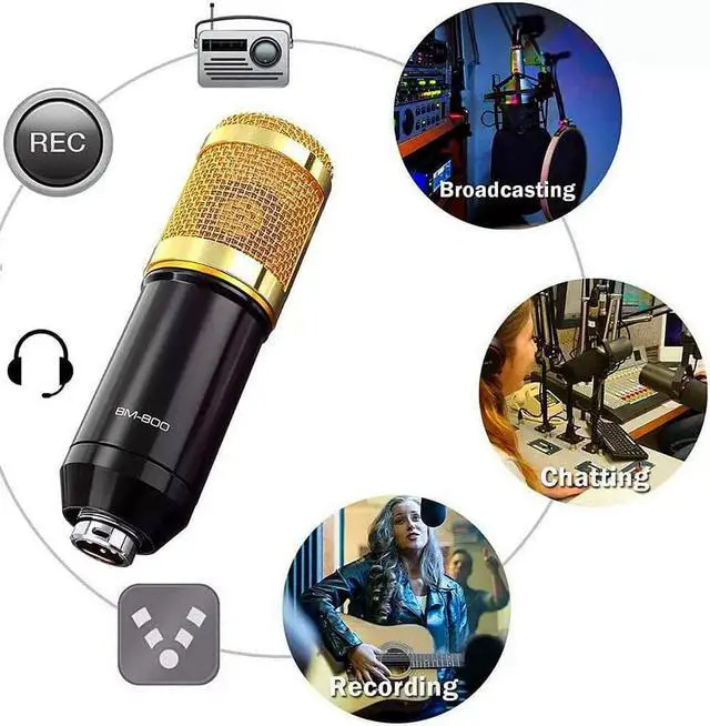 Alt view image 2 of 7 - Podcast Equipment Bundle, BM-800 Podcast Microphone bundle with v8 Sound Card, Condenser Studio Microphonefor Laptop Computer Vlog Living Broadcast Live Streaming YouTube TikTok