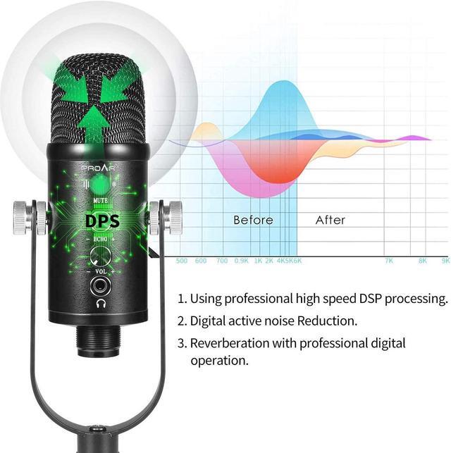 Alt view image 2 of 6 - Microphone for Podcast, USB Microphone Kit for Phone, PC/Micro/Mac/Android,Professional Plug&Play Studio Microphone with Stand for Gaming, Online Chatting, Videos, Voice Overs, Streaming
