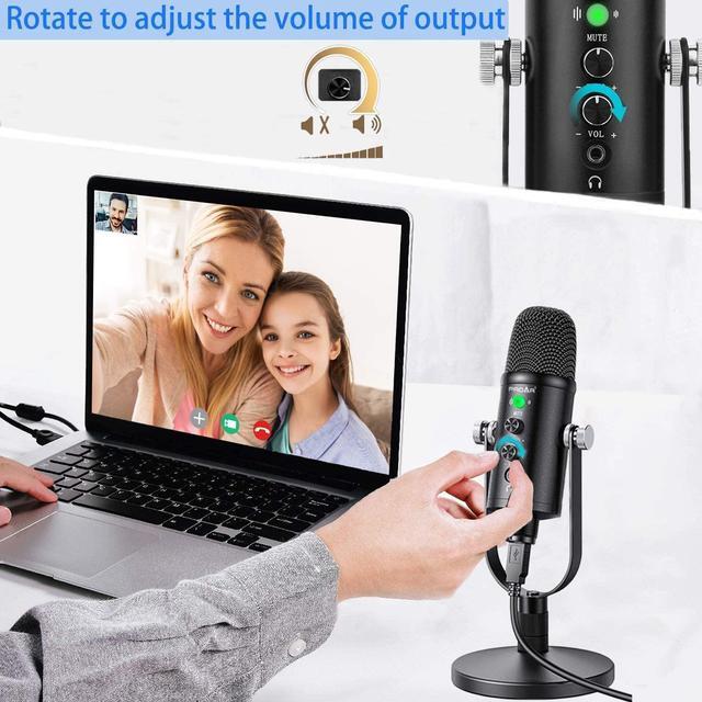 Alt view image 5 of 6 - Microphone for Podcast, USB Microphone Kit for Phone, PC/Micro/Mac/Android,Professional Plug&Play Studio Microphone with Stand for Gaming, Online Chatting, Videos, Voice Overs, Streaming