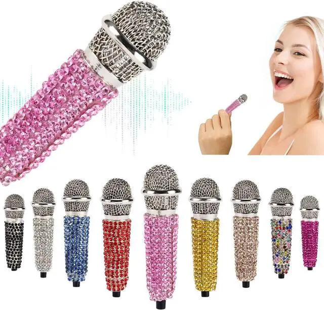 Main image of Mini Microphone,Portable Vocal Tiny Microphone, Asmr Microphone,Phone Microphone, Mini Karaoke Microphone for Voice Recording Chatting and Singing On iPhone,Android,Laptop Notebook (Pink)