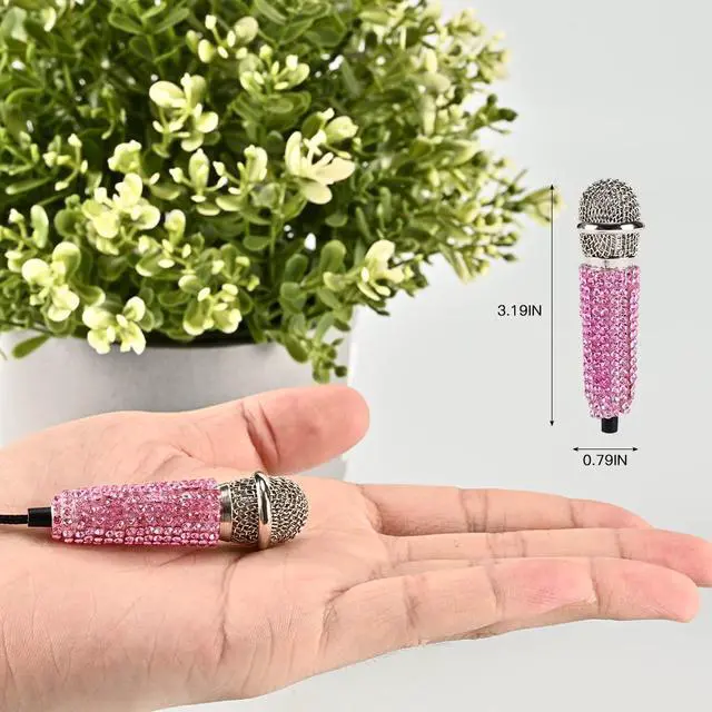 Alt view image 2 of 6 - Mini Microphone,Portable Vocal Tiny Microphone, Asmr Microphone,Phone Microphone, Mini Karaoke Microphone for Voice Recording Chatting and Singing On iPhone,Android,Laptop Notebook (Pink)