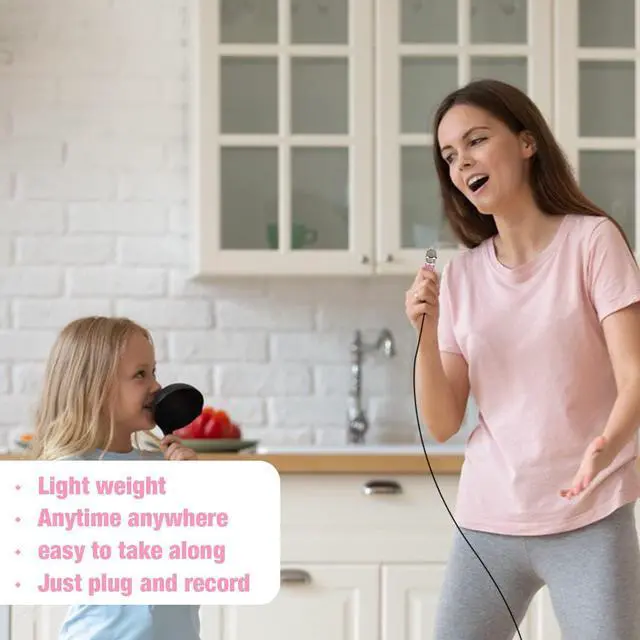 Alt view image 5 of 6 - Mini Microphone,Portable Vocal Tiny Microphone, Asmr Microphone,Phone Microphone, Mini Karaoke Microphone for Voice Recording Chatting and Singing On iPhone,Android,Laptop Notebook (Pink)