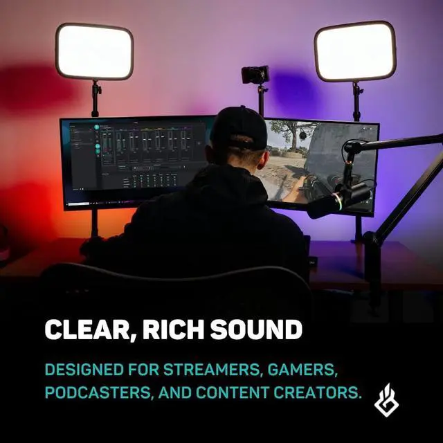 Alt view image 3 of 7 - USB Microphone for PC | Podcast and Streaming Mic for Computer | Gaming Mic for Twitch | Dynamic Mic (Dark)"