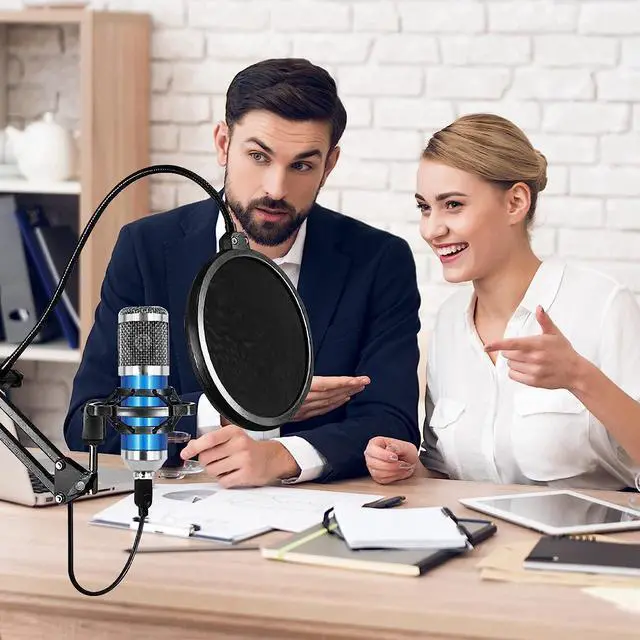 Alt view image 3 of 3 - USB Microphone .Professional Cardioid Condenser Mic with Boom Arm, Shock Mount, Pop Filter for Recording, Podcasting, Gaming, YouTube