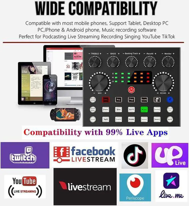 Alt view image 5 of 7 - Podcast Equipment Bundle, BM800 Podcast Microphone Bundle with V8s Voice Changer, Condenser Microphone Recording Studio Package for Podcasting Live Streaming Singing PC Mobile TikTok YouTube