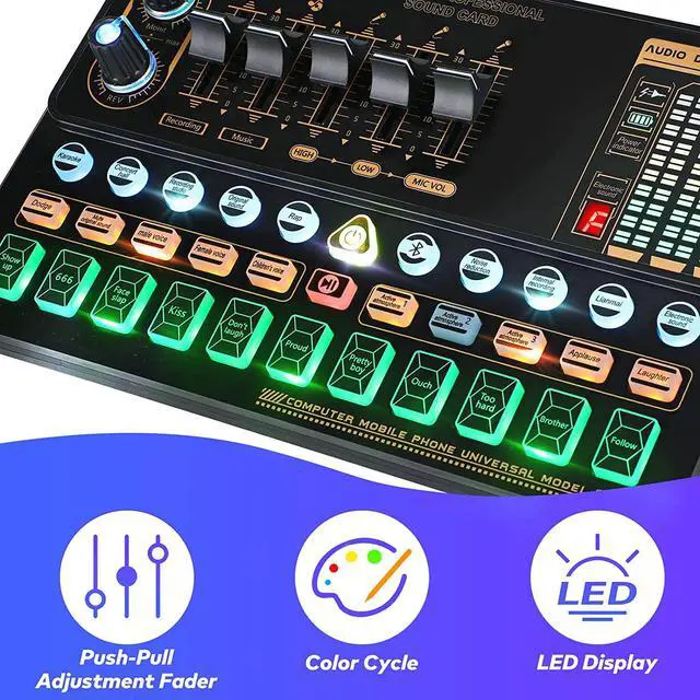 Alt view image 3 of 6 - Podcast Equipment Bundle, BM800 Condenser Podcast Microphone Bundle Kit with Live Sound Card, Streaming Audio Mixer Studio All-in-one Beginner Podcast Package for Recording YouTube TikTok