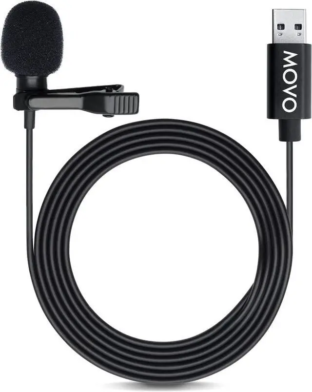 Main image of Movo M1 USB Lavalier Lapel Clip-on Omnidirectional Computer Microphone for Laptop, PC and Mac, Perfect Podcasting, Gaming, Streaming and Desktop Mic (20-foot Cord)