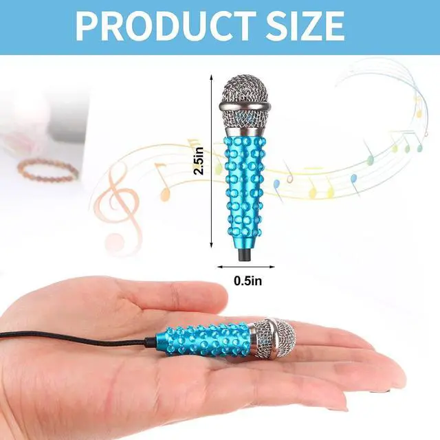 Alt view image 2 of 7 - 4Pcs Mini Microphone Tiny Microphone Mini Mic for Recording Voice and Singing on iPhone, Android Smartphones or Tablet, Portable Mini Karaoke Microphone