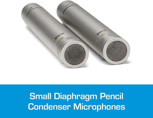 Alt view image 2 of 6 - Samson C02 Matched Pair Studio Pencil Condenser Microphones with Cardioid Capsules for Instrument and Dialog Recording