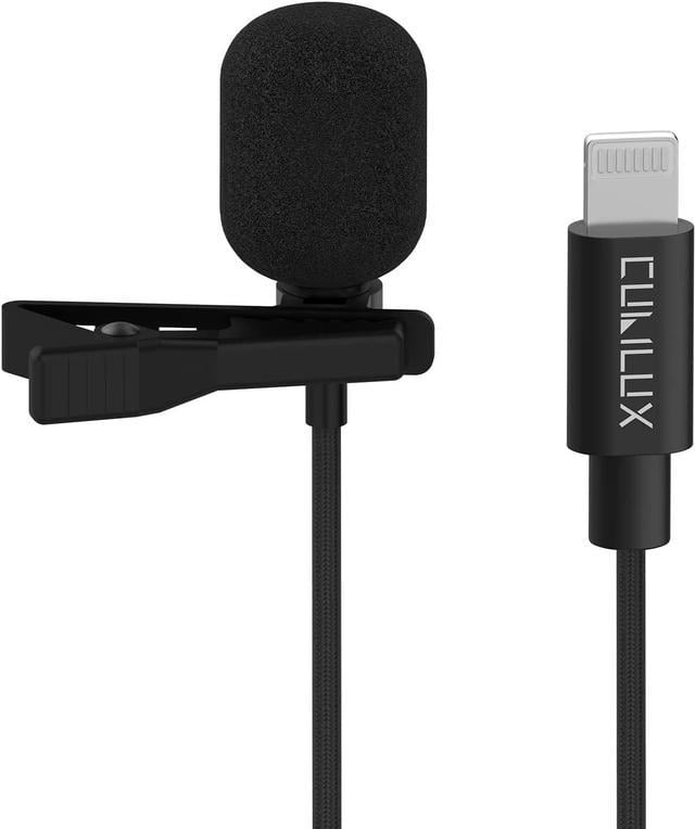 iPHONE LAVALIER MICROPHONE Lightning Cable Mic Plug Play Connection 