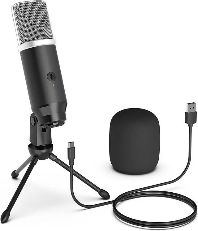 Main image of Lavales Condenser Microphone USB Microphone with Tripod for Streaming, Podcast Vocal Recording Gaming Conference Computer Microphone (Silver)
