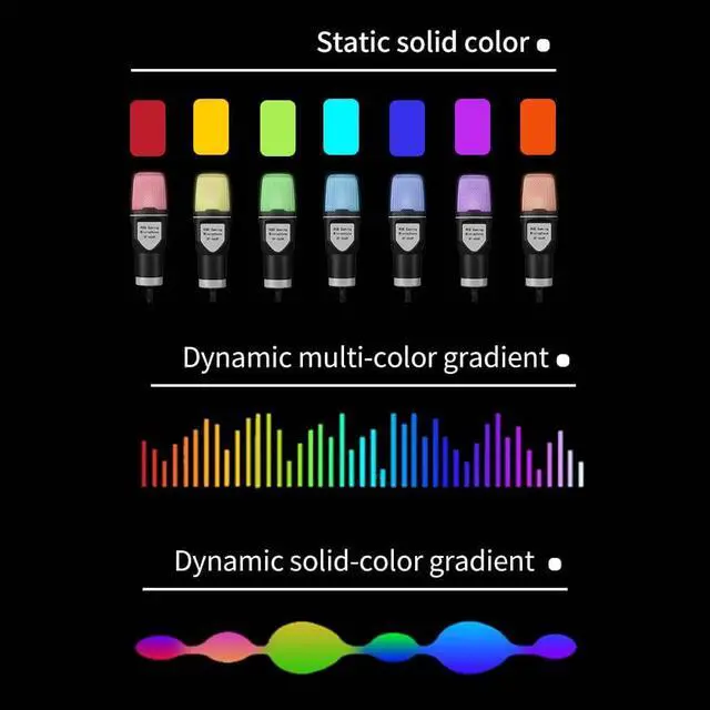 Alt view image 3 of 7 - RGB USB Condenser Microphone Cardioid Gaming Mic SF-666R with Anti-Vibration Shock Mount Pop Filter for Podcast Recording Studio Streaming Laptop Desktop PC PS4 PS5