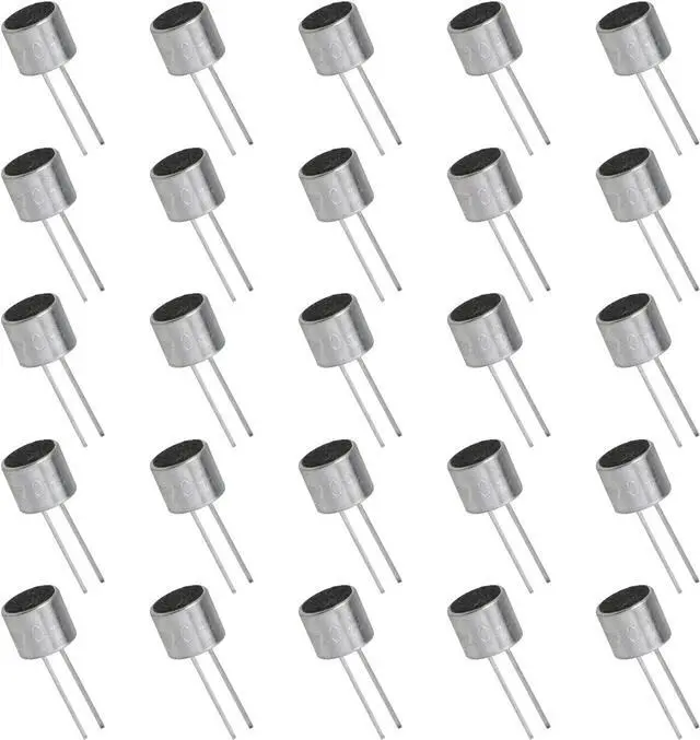 Main image of 6050P Electret Microphone Pickup 20PCS 6x5 mm Through Hole Mini Electret Microphone Condenser Pickups, 6050 PCB Pins Condenser Electronic Components, Electret Microphone Inserts