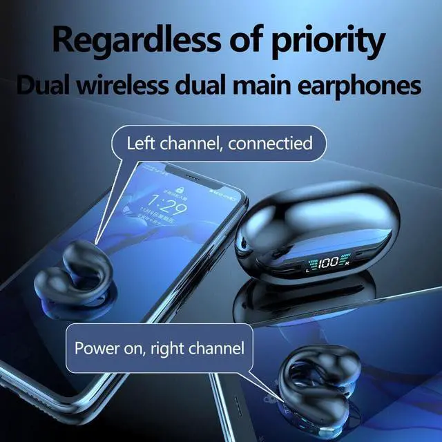 Alt view image 3 of 7 - Bluetooth 5.3 Wireless Earbuds Ear Clip Bone Conduction Headphones Sport Headset