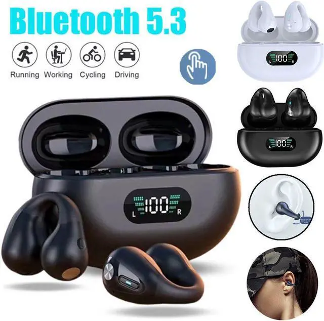 Alt view image 6 of 7 - Bluetooth 5.3 Wireless Earbuds Ear Clip Bone Conduction Headphones Sport Headset