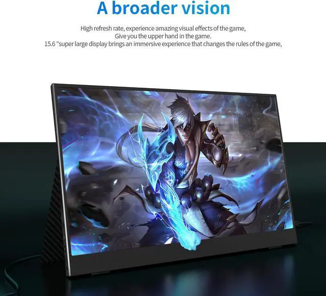 Alt view image 3 of 7 - JSHIX 15.6" inch Portable Monitor IPS FHD 1080P HDR monitor Portable Laptop with HDMI USB C Gaming Monitor Eye Care Computer second Display dual speakers black for Laptop PC Phone PS4 Xbox