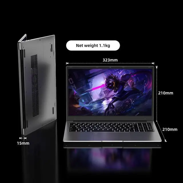 Alt view image 4 of 7 - JSHIX  Laptop Windows 11 Pro , 15.6" FHD(1920 x 1080) IPS Display,Intel J4115 CPU Notebook Computer, 8GB RAM DDR4, 256GB SSD,Full Size Backlit Keyboard with Fingerprint Reader,3.3 lbs Gray 256 GB