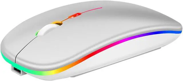 Main image of JSHIX Mouse Bluetooth Wireless mouse, supports wired connection, rechargeable, Bluetooth support, wireless wired connection, Multifunctional mouse,three-in-one Support laptop, Mac,ipad,ipadProSilver