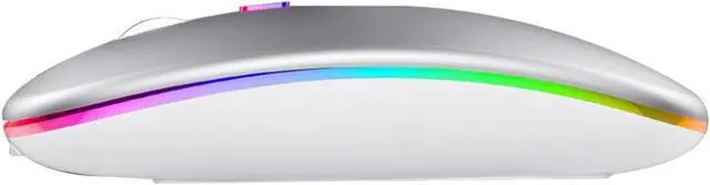 Alt view image 5 of 7 - JSHIX Mouse Bluetooth Wireless mouse, supports wired connection, rechargeable, Bluetooth support, wireless wired connection, Multifunctional mouse,three-in-one Support laptop, Mac,ipad,ipadProSilver