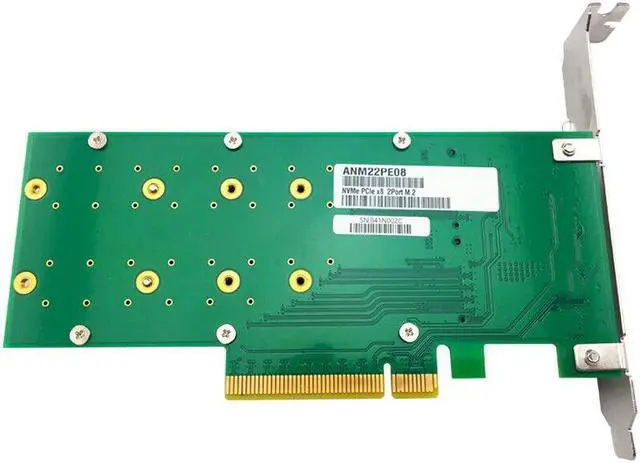 Main image of UNICACA ANM22PE08 NVMe Controller PCIe to M.2 Dualport SSD Adapter with headsink