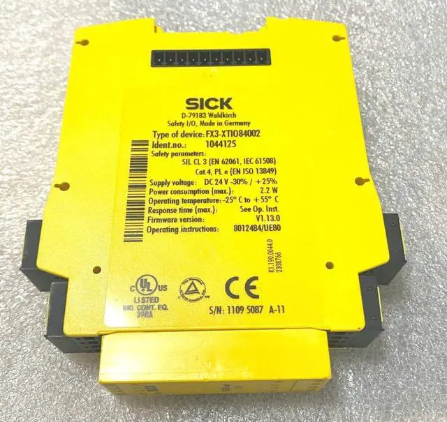 Alt view image 3 of 3 - SICK Safety Relay FX3-XTIO84002 1044125 V1.13.0 New In Box