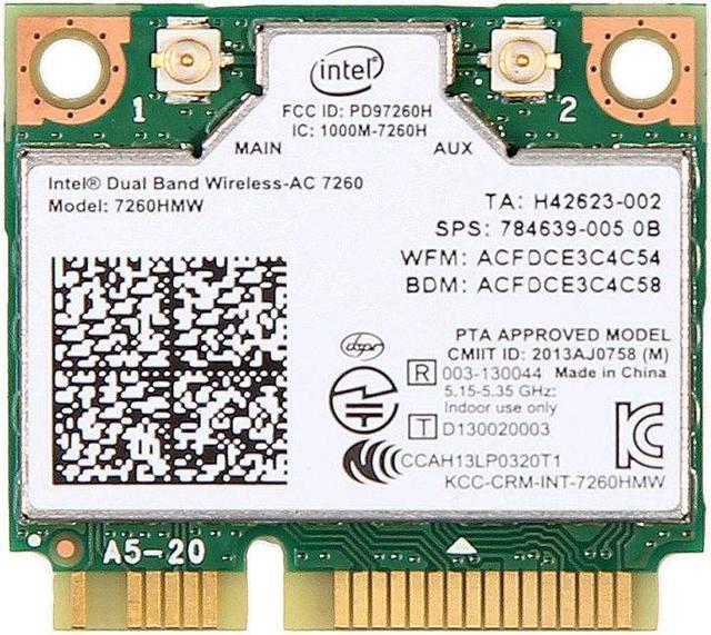 Dual Band Wireless Intel 7260 7260HMW 867M BT4.0 802.11ac Mini PCI