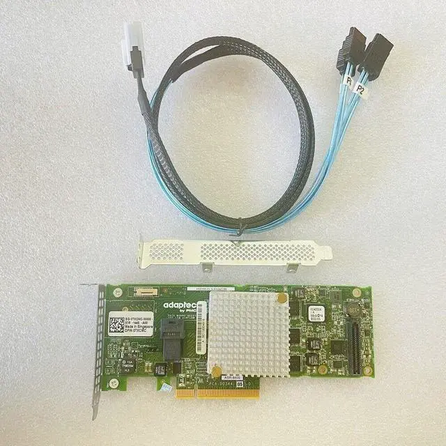 Alt view image 2 of 4 - Adaptec ASR-8405 12Gb/s SAS RAID Controller Card + 8643 SATA cable From