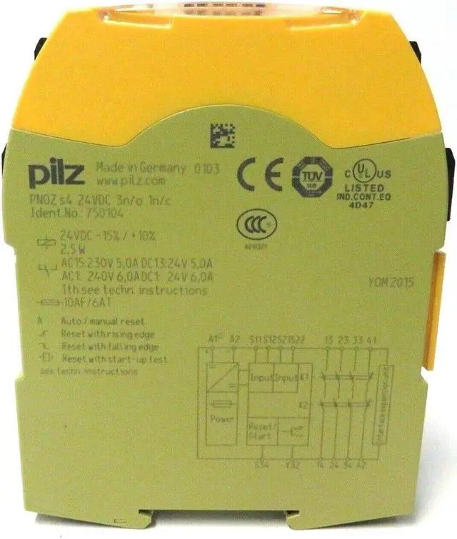 Alt view image 6 of 6 - New Sealed Pilz PNOZ S4 750104 Safety Relay 24VDC 3 N/O 1 N/C Screw Terminal