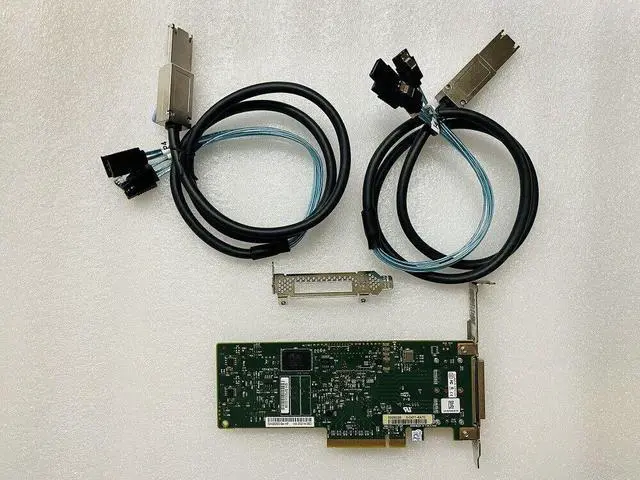 Alt view image 2 of 6 - LSI 9200-8E Controller Card PCIe 6GB 2 Ports JBOD IT Mode w/ 8088 to SATA cable