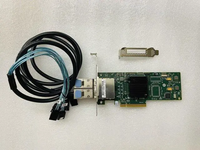 Alt view image 4 of 6 - LSI 9200-8E Controller Card PCIe 6GB 2 Ports JBOD IT Mode w/ 8088 to SATA cable