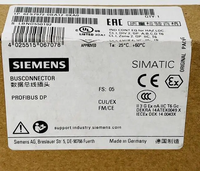 Alt view image 4 of 4 - 1PCS Siemens 6ES7972-0BA12-0XA0 DP Connector -New