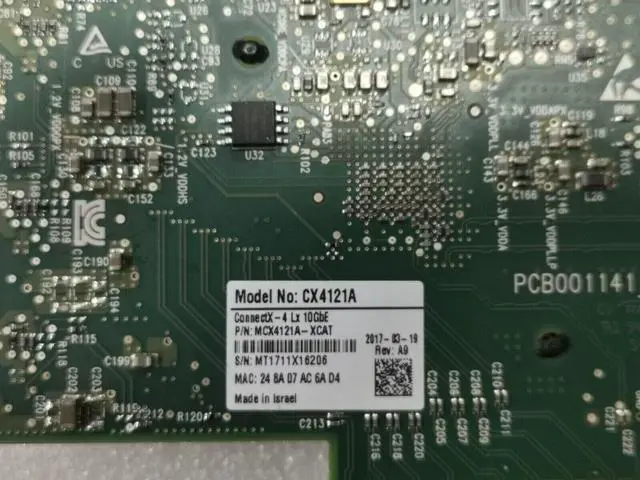 Alt view image 6 of 6 - Mellanox CX4121A MCX4121A-XCAT PCI E 3.0 ConnectX-4 10Gigabit Ethernet Card