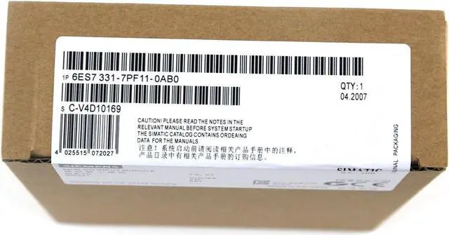 Alt view image 5 of 5 - 1PCS Brand New Siemens PLC Module 6ES7331-7PF11-0AB0 6ES7 331-7PF11-0AB0