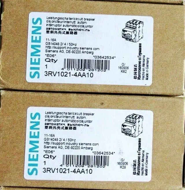 Main image of 1PC New Genuine Siemens Simantic 3RV1021-4AA10 Starter Protector Circuit Breaker