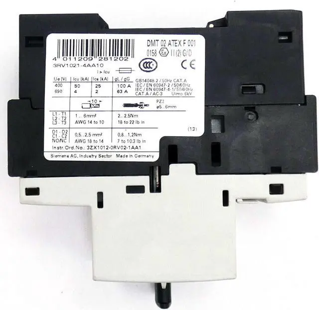 Alt view image 4 of 5 - 1PC New Genuine Siemens Simantic 3RV1021-4AA10 Starter Protector Circuit Breaker