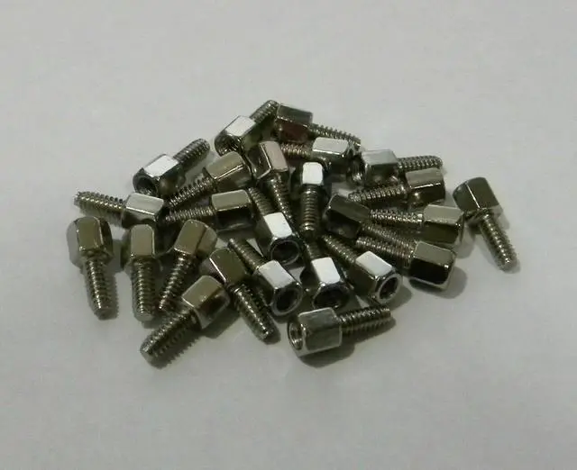 Alt view image 4 of 6 - 25 pcs 4-40 Hex Jackscrew Jack Screws D-Sub Video Card VGA DVI DB9 Standoff
