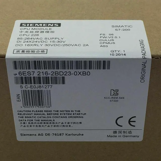 Alt view image 4 of 5 - 1PCS NEW SIEMENS 6ES7216-2BD23-0XB0 6ES7 216-2BD23-0XB0 CPU Module