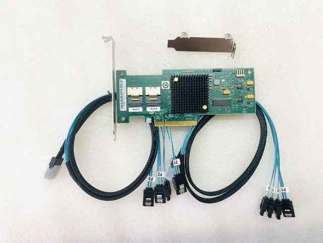 Main image of LSI 6Gbps SAS HBA 9200-8I IT Mode P20 ZFS FreeNAS unRAID + 2*SFF-8087 SATA