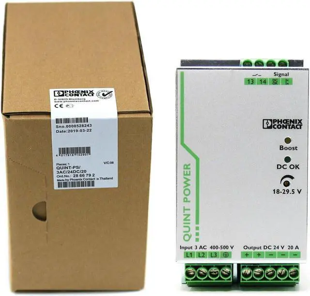 Main image of 1pcs Phoenix Power Supply QUINT-PS/3AC/24DC/20 ( 2866792 ) New In Box
