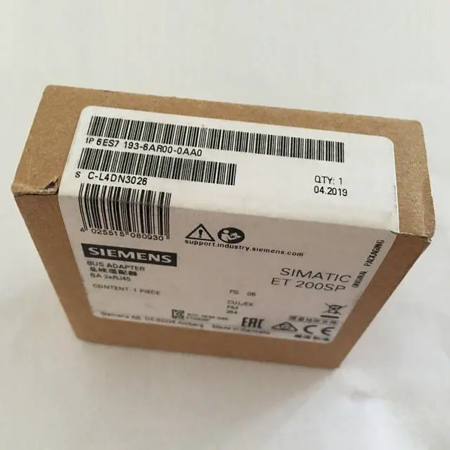 Main image of New Siemens 6ES7193-6AR00-0AA0 ET-200 Bus Adapter 6ES7 193-6AR00-0AA0 In Box